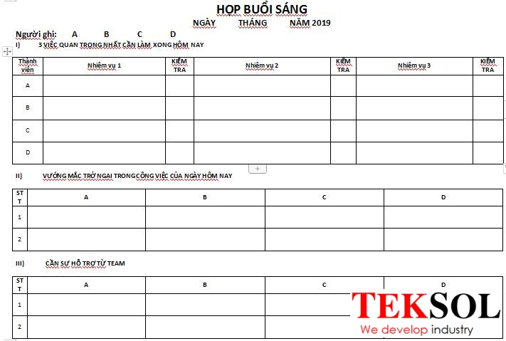 họp buổi sáng